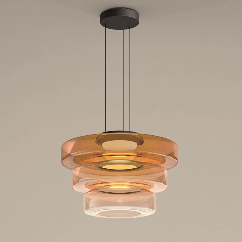 Modern Glass Pendant Light with Polished Metal Finish for Kitchen and Dining 6
