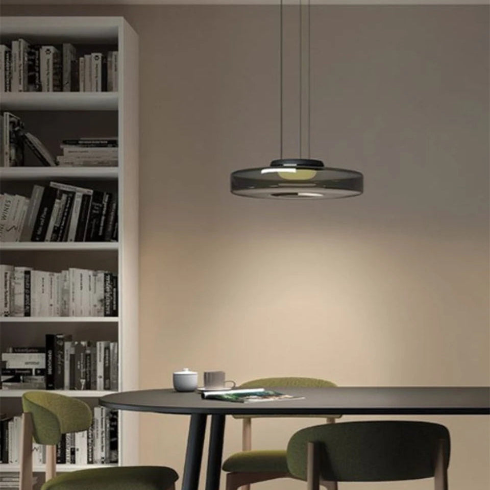 Modern Glass Pendant Light with Polished Metal Finish for Kitchen and Dining 7