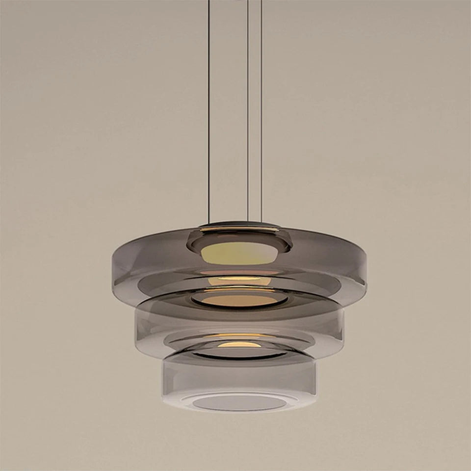 Modern Glass Pendant Light with Polished Metal Finish for Kitchen and Dining 9