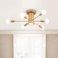 Modern Gold Ceiling Light Fixture with Globe Glass Shades for Kitchen 0