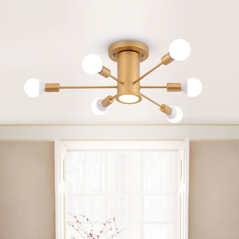 Modern Gold Ceiling Light Fixture with Globe Glass Shades for Kitchen 0