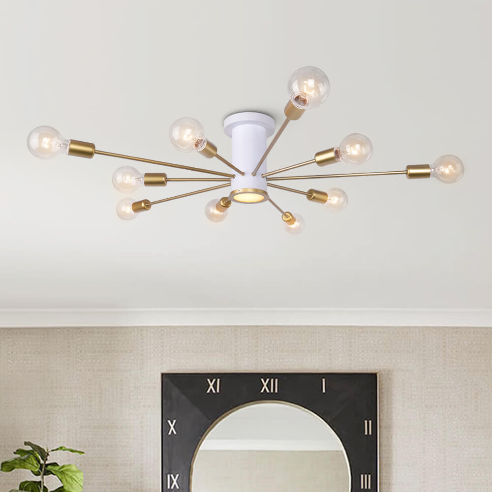 Modern Gold Ceiling Light Fixture with Globe Glass Shades for Kitchen 1