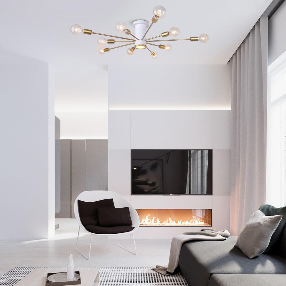 Modern Gold Ceiling Light Fixture with Globe Glass Shades for Kitchen 2