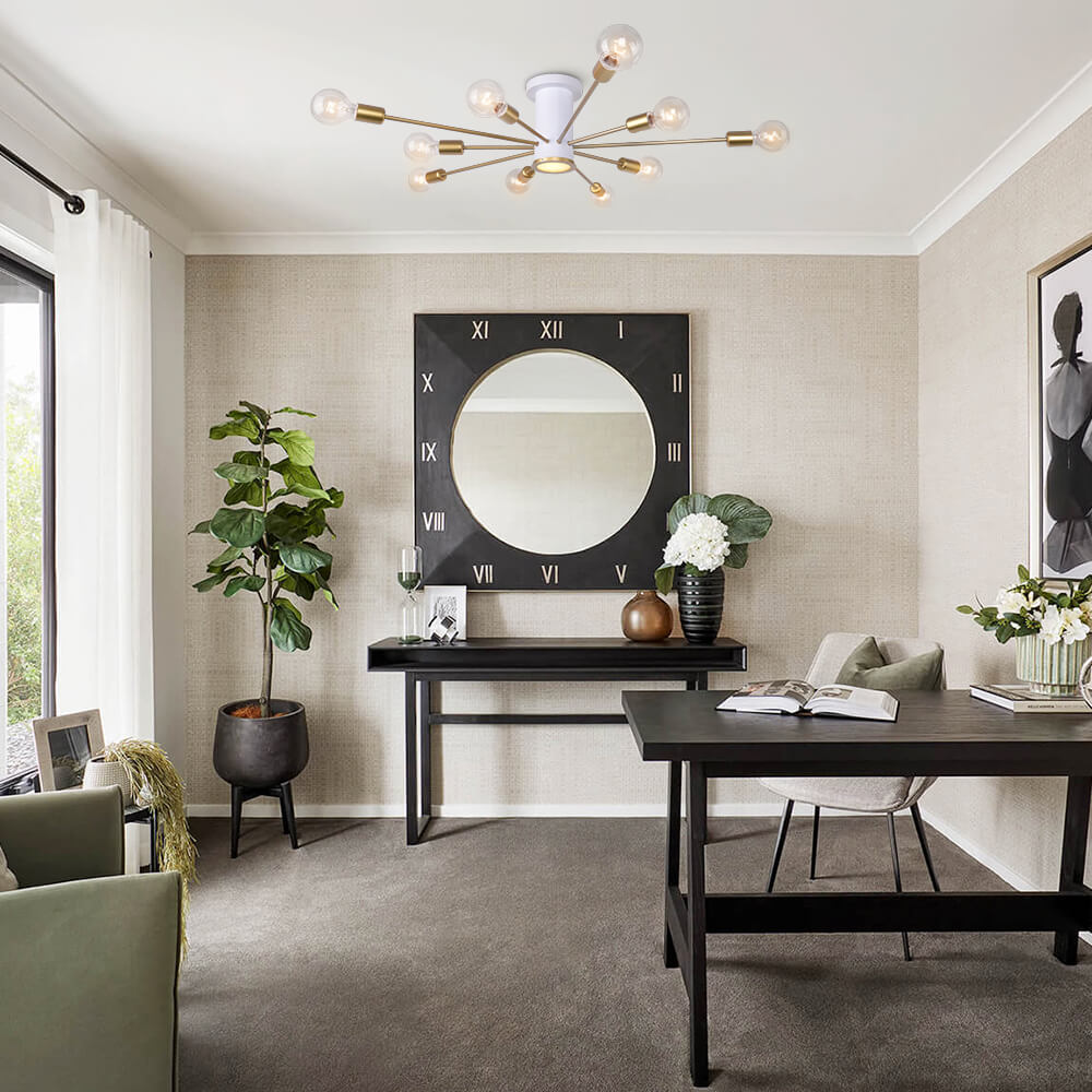 Modern Gold Ceiling Light Fixture with Globe Glass Shades for Kitchen 3