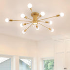 Modern Gold Ceiling Light Fixture with Globe Glass Shades for Kitchen 4