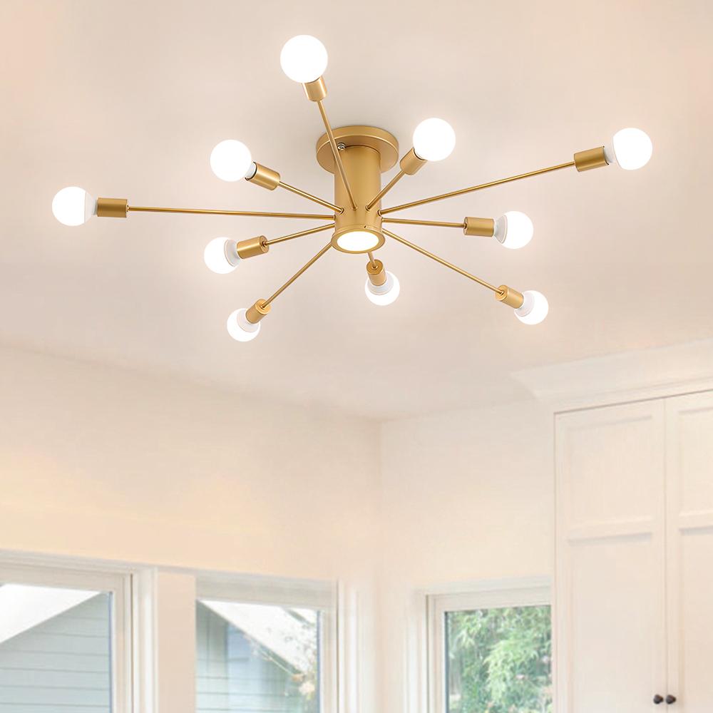 Modern Gold Ceiling Light Fixture with Globe Glass Shades for Kitchen 4