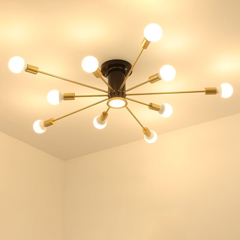 Modern Gold Ceiling Light Fixture with Globe Glass Shades for Kitchen 5