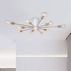 Modern Gold Ceiling Light Fixture with Globe Glass Shades for Kitchen 6