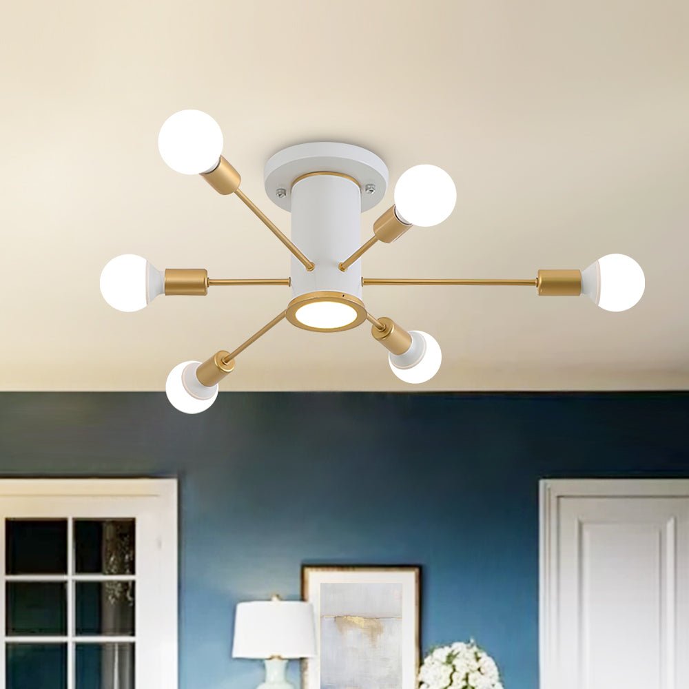 Modern Gold Ceiling Light Fixture with Globe Glass Shades for Kitchen 7