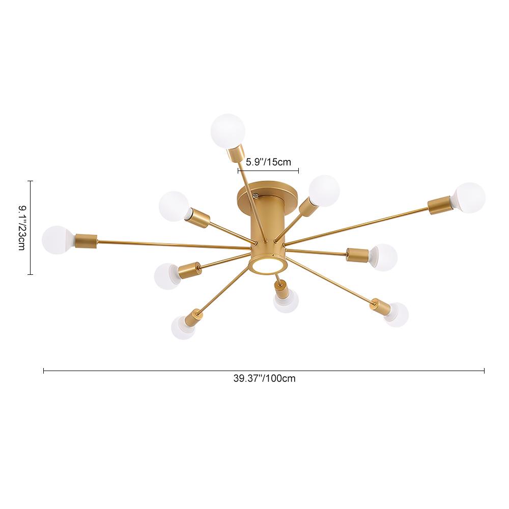 Modern Gold Ceiling Light Fixture with Globe Glass Shades for Kitchen 8
