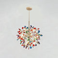 Modern Gold Chandelier Light with Natural Agate Accents for Dining Room 0