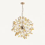 Modern Gold Chandelier Light with Natural Agate Accents for Dining Room 11