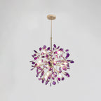 Modern Gold Chandelier Light with Natural Agate Accents for Dining Room 13