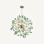 Modern Gold Chandelier Light with Natural Agate Accents for Dining Room 16