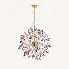 Modern Gold Chandelier Light with Natural Agate Accents for Dining Room 17