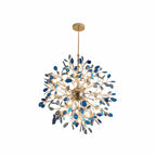 Modern Gold Chandelier Light with Natural Agate Accents for Dining Room 20