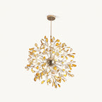 Modern Gold Chandelier Light with Natural Agate Accents for Dining Room 22
