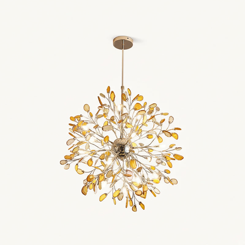 Modern Gold Chandelier Light with Natural Agate Accents for Dining Room 22