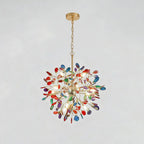 Modern Gold Chandelier Light with Natural Agate Accents for Dining Room 23