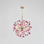 Modern Gold Chandelier Light with Natural Agate Accents for Dining Room 25