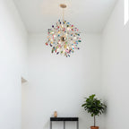 Modern Gold Chandelier Light with Natural Agate Accents for Dining Room 8