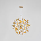 Modern Gold Chandelier Light with Natural Agate Accents for Dining Room 9