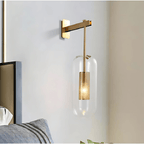 Modern Industrial Wall Light with Clear Glass Shade – Elegant Sconce for Living Rooms and Hallways 2