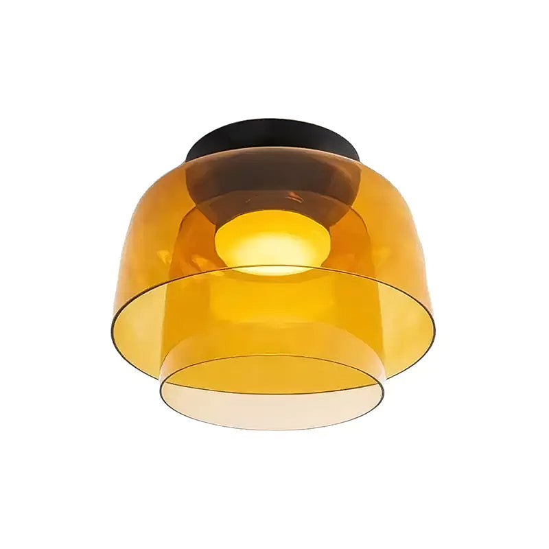 Modern LED Ceiling Light Fixture with Adjustable Brightness and Glass Design 19