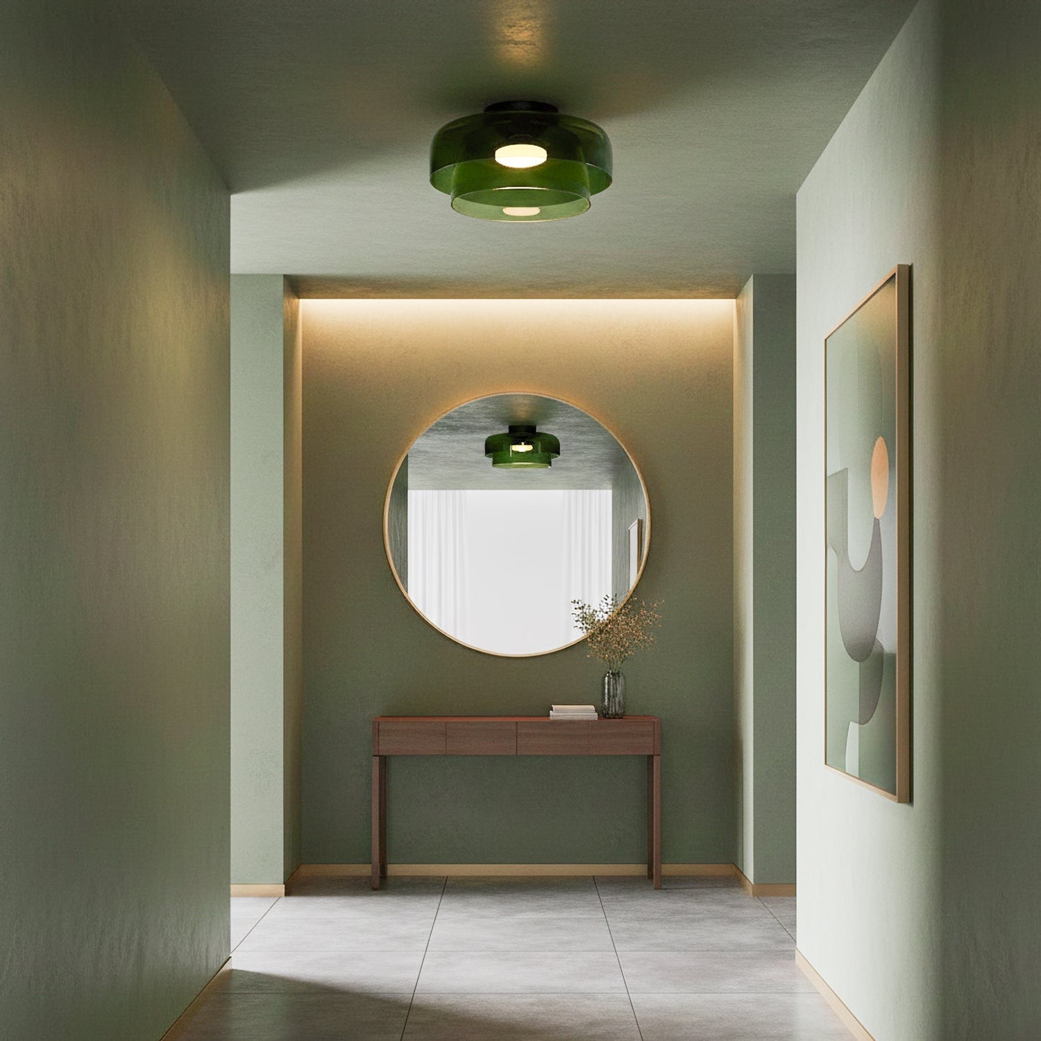Modern LED Ceiling Light Fixture with Adjustable Brightness and Glass Design 2