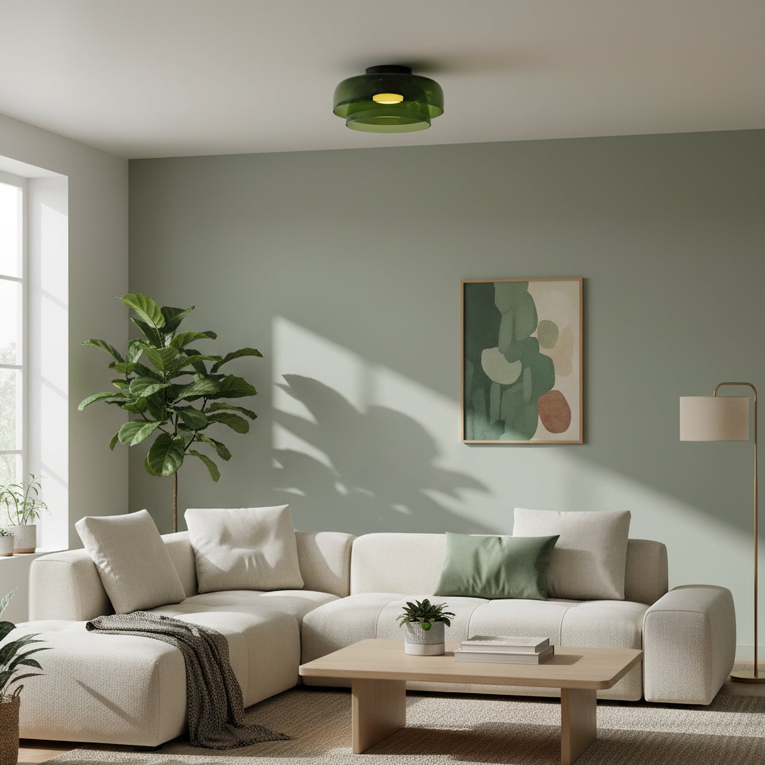 Modern LED Ceiling Light Fixture with Adjustable Brightness and Glass Design 8