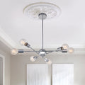 Modern Linear Chandelier Light in Brass and Chrome Finish for Dining Room 0