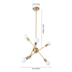 Modern Linear Chandelier Light in Brass and Chrome Finish for Dining Room 7