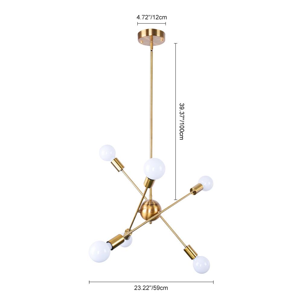 Modern Linear Chandelier Light in Brass and Chrome Finish for Dining Room 7
