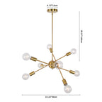 Modern Linear Chandelier Light in Brass and Chrome Finish for Dining Room 8