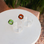 Modern Mediterranean Glassware Drinking Glasses with Circular Handle – 300ml Capacity in Vibrant Colors 3