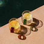 Modern Mediterranean Glassware Drinking Glasses with Circular Handle – 300ml Capacity in Vibrant Colors 7