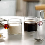 Modern Mediterranean Glassware with Ergonomic Handle – 110 ml Drinking Glass for Coffee and Tea 1