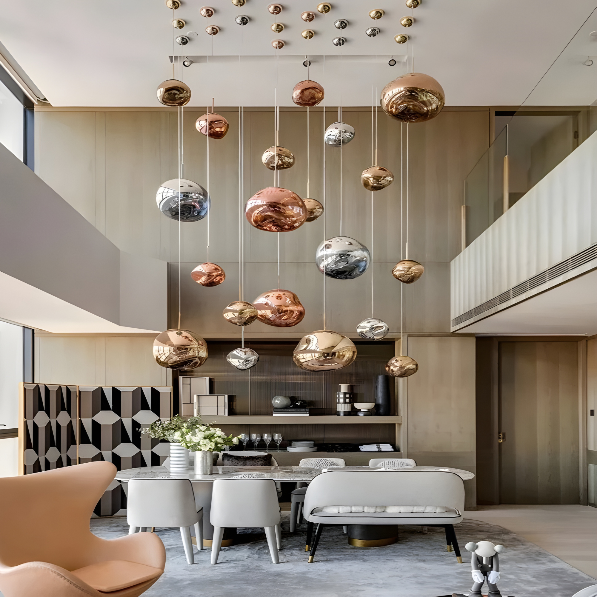 Modern Pendant Lamp with Polished Chrome Finish and LED Bulb for Kitchen Pendant Lighting 1