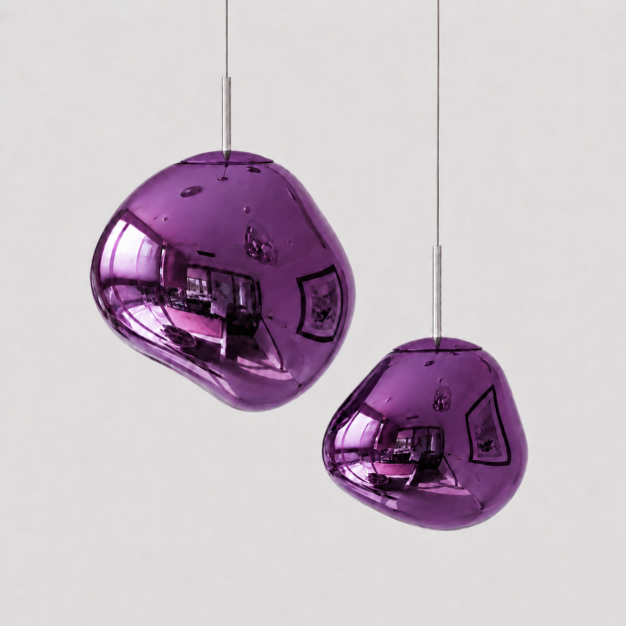 Modern Pendant Lamp with Polished Chrome Finish and LED Bulb for Kitchen Pendant Lighting