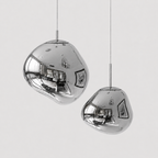 Modern Pendant Lamp with Polished Chrome Finish and LED Bulb for Kitchen Pendant Lighting