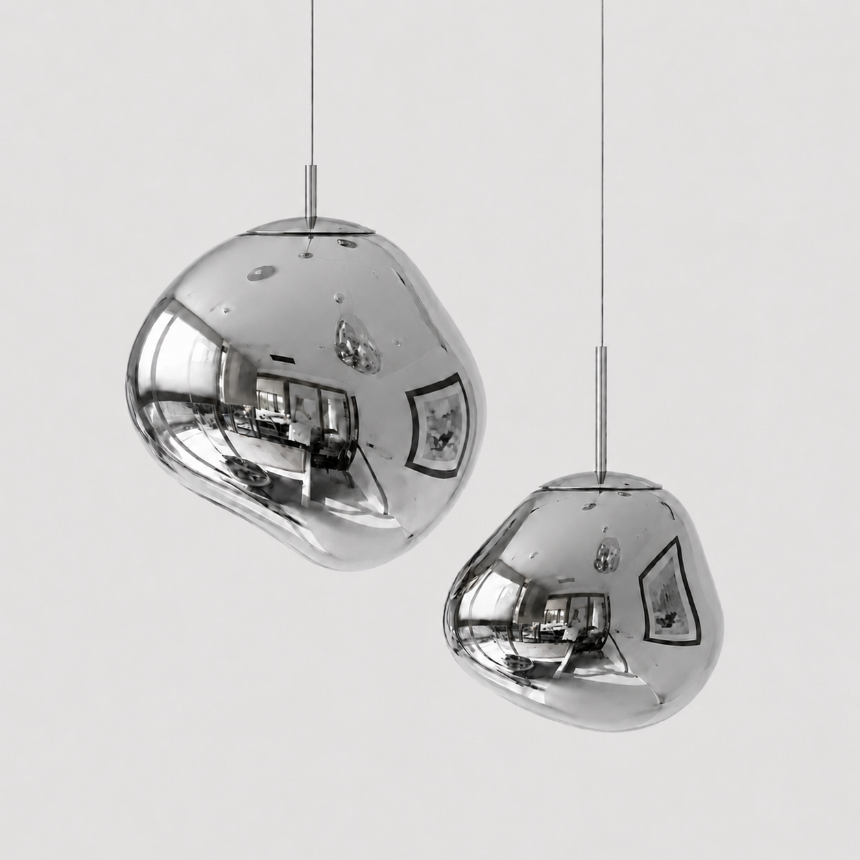 Modern Pendant Lamp with Polished Chrome Finish and LED Bulb for Kitchen Pendant Lighting
