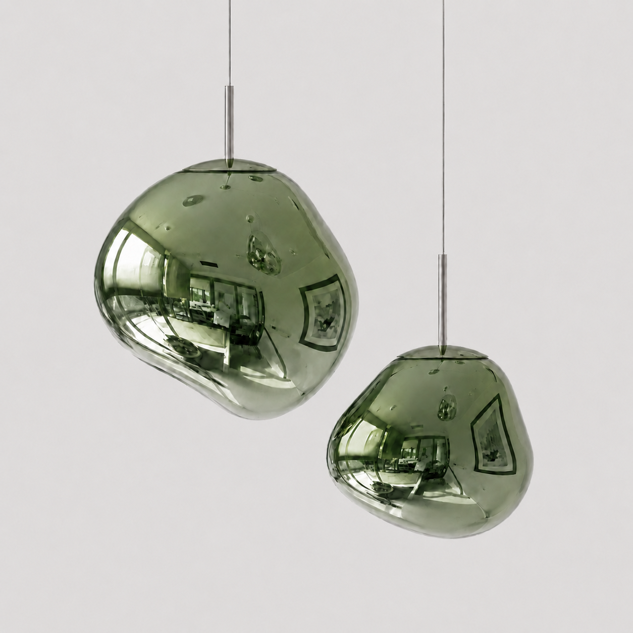 Modern Pendant Lamp with Polished Chrome Finish and LED Bulb for Kitchen Pendant Lighting