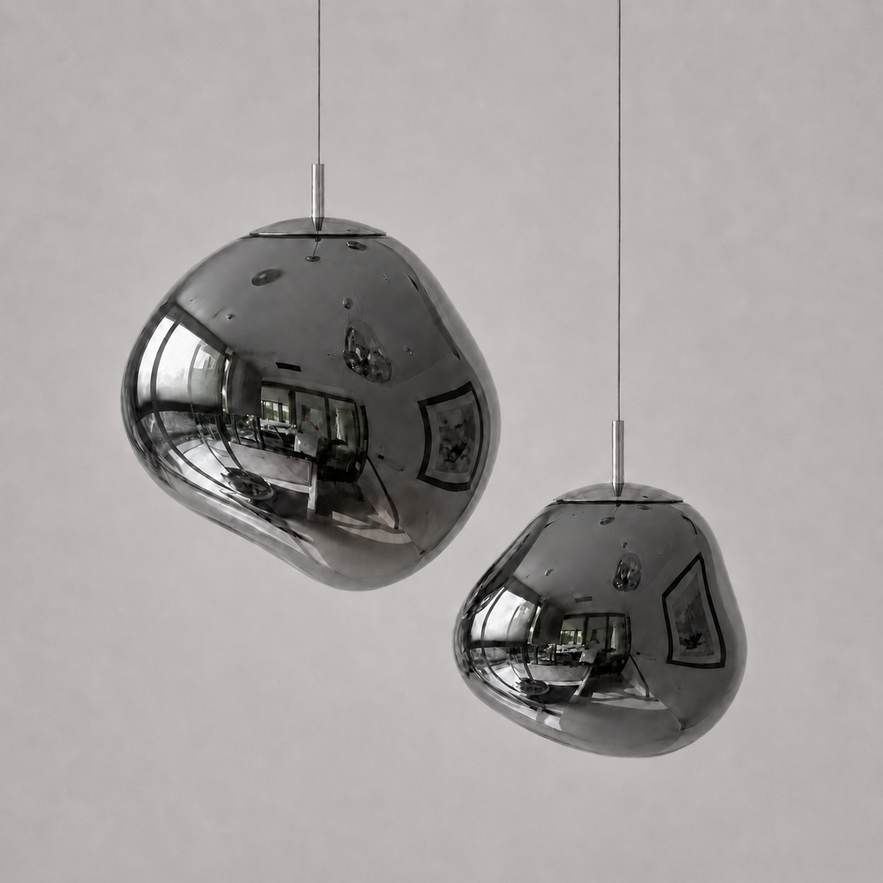 Modern Pendant Lamp with Polished Chrome Finish and LED Bulb for Kitchen Pendant Lighting