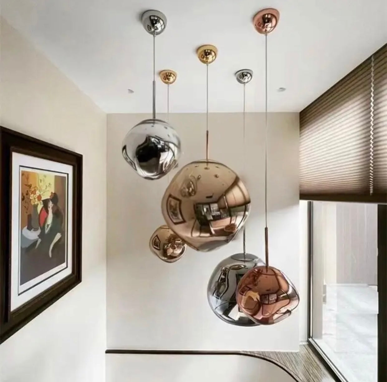 Modern Pendant Lamp with Polished Chrome Finish and LED Bulb for Kitchen Pendant Lighting 7