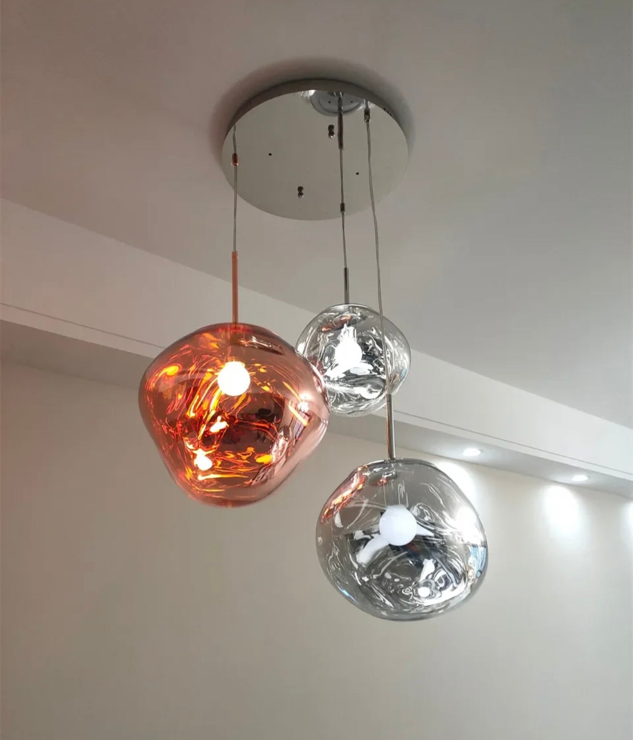 Modern Pendant Lamp with Polished Chrome Finish and LED Bulb for Kitchen Pendant Lighting 8
