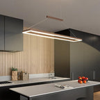 Modern Rectangular LED Light Fixture with Adjustable Hanging Length – Stylish Aluminum Frame 0