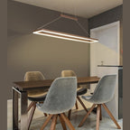 Modern Rectangular LED Light Fixture with Adjustable Hanging Length – Stylish Aluminum Frame 4