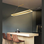 Modern Rectangular LED Light Fixture with Adjustable Hanging Length – Stylish Aluminum Frame 6