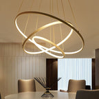 Modern Ring Chandelier with Adjustable LED Lights – Sleek Contemporary Design for Home 0