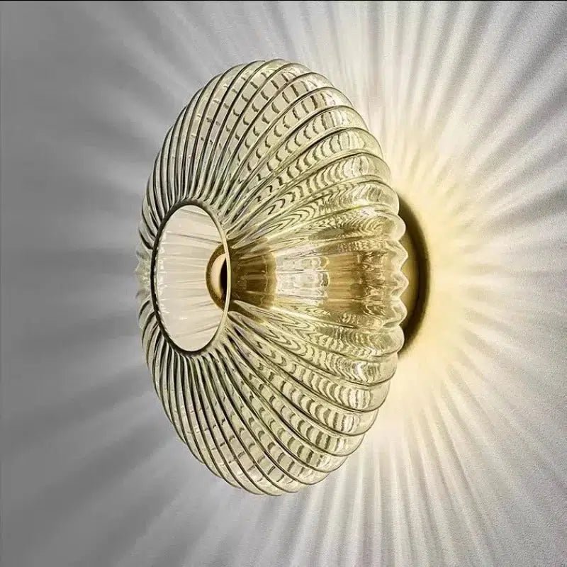 Modern Wall Light with Rippled Glass Design – Elegant Metal Wall Lamp in Three Colors for Home Decor 0